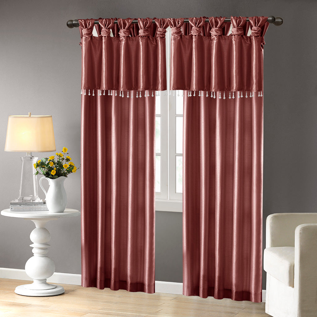 Emilia Lightweight Faux Silk Valance With Beads