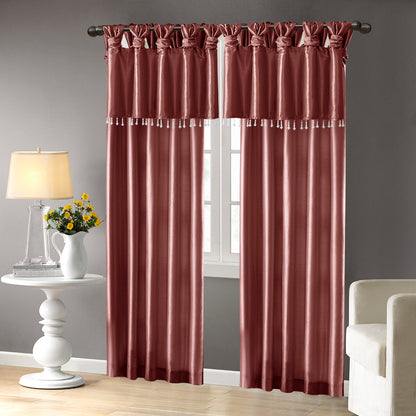 Emilia Lightweight Faux Silk Valance With Beads