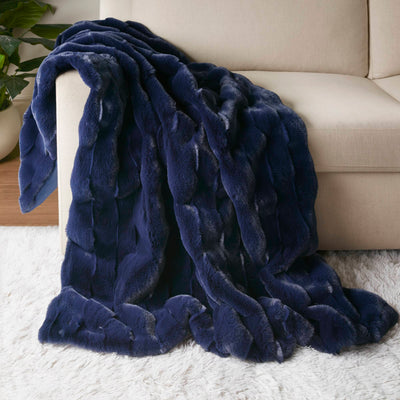 Madisonpark Vivienne Faux Fur Throw blue