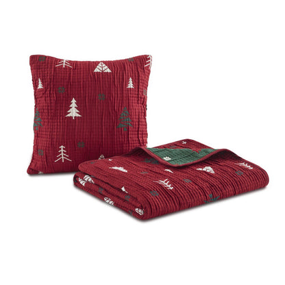 Winter Reversible Christmas Throw Set