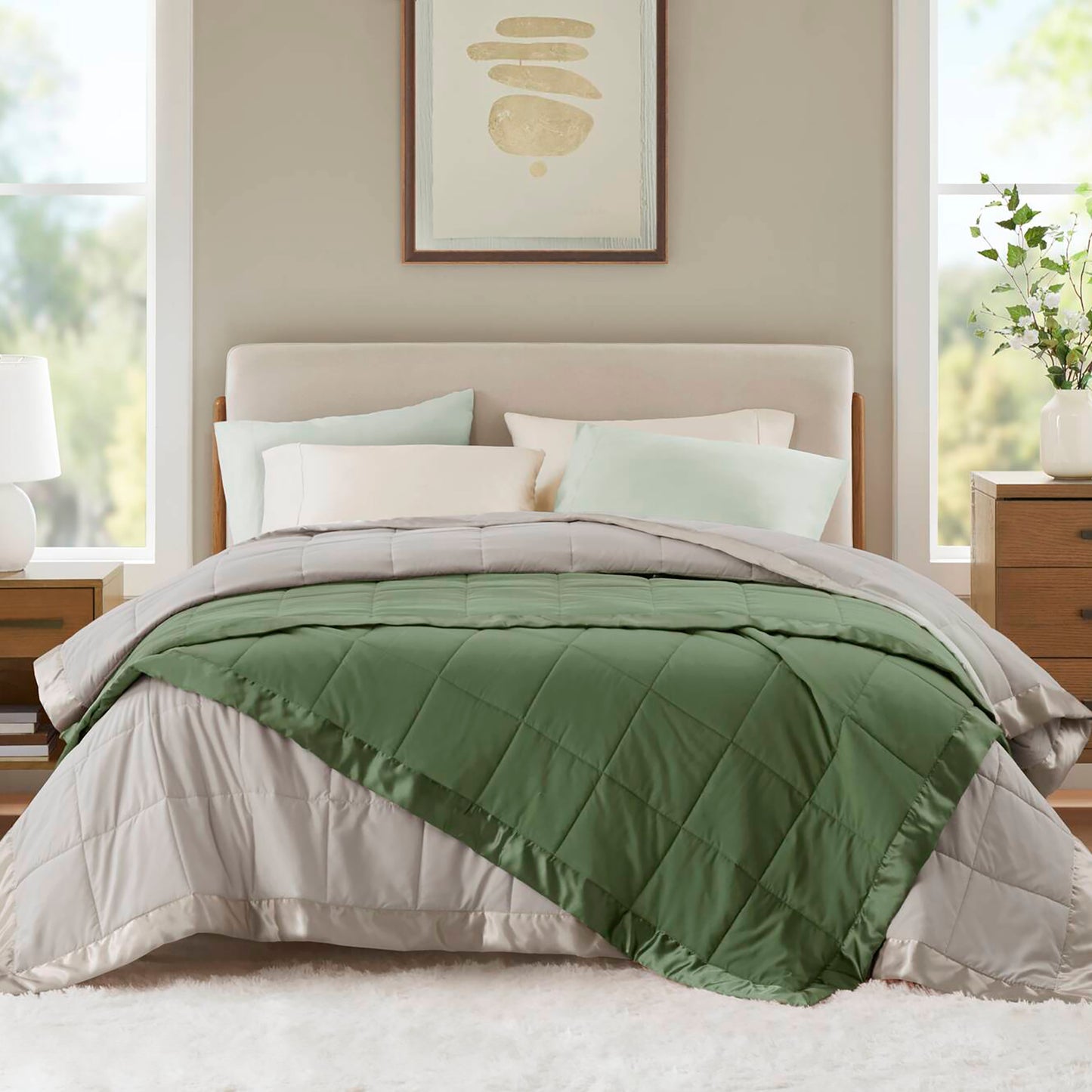 Windom Lightweight Down Alternative Blanket with Satin Trim