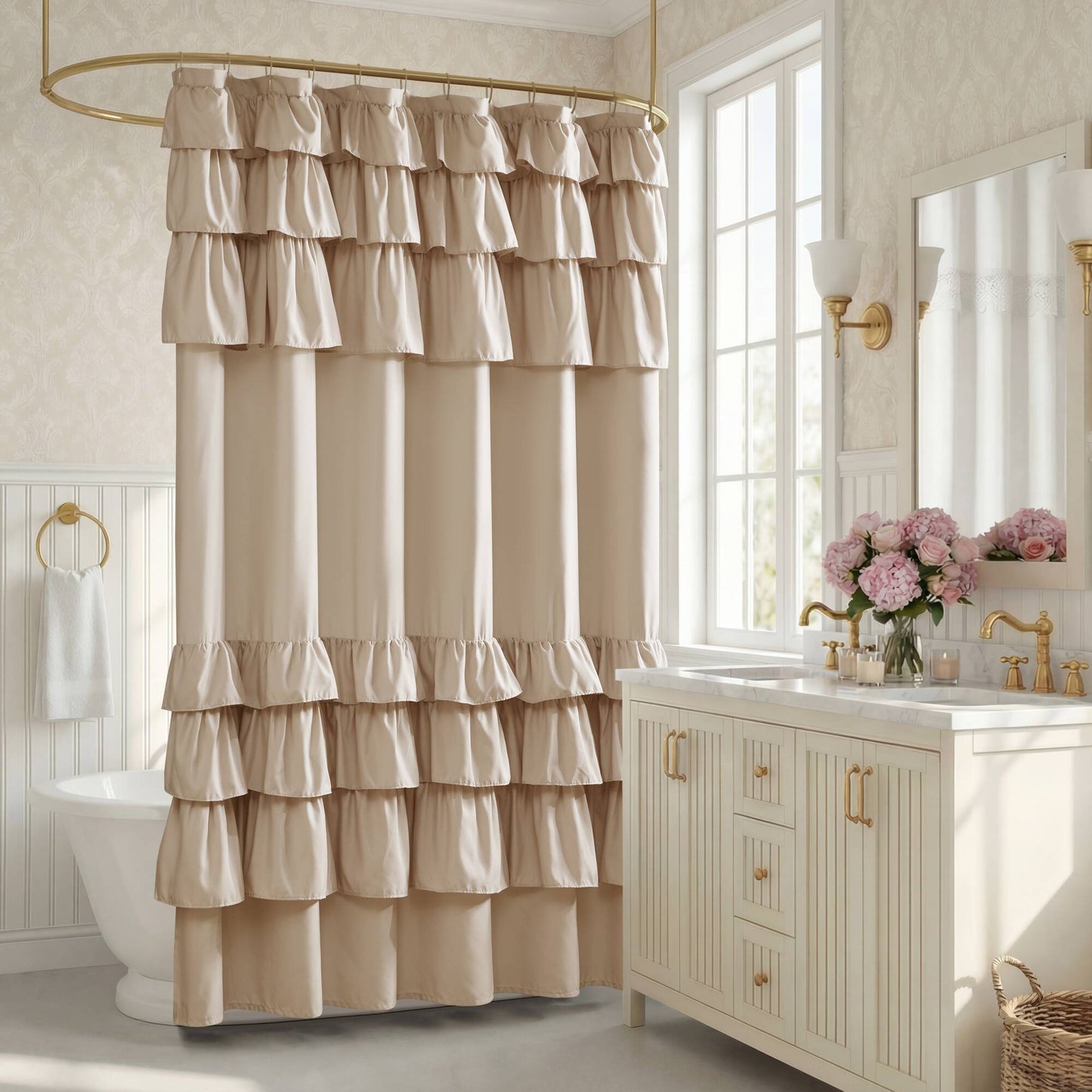 Grace Ruffled Shower Curtain