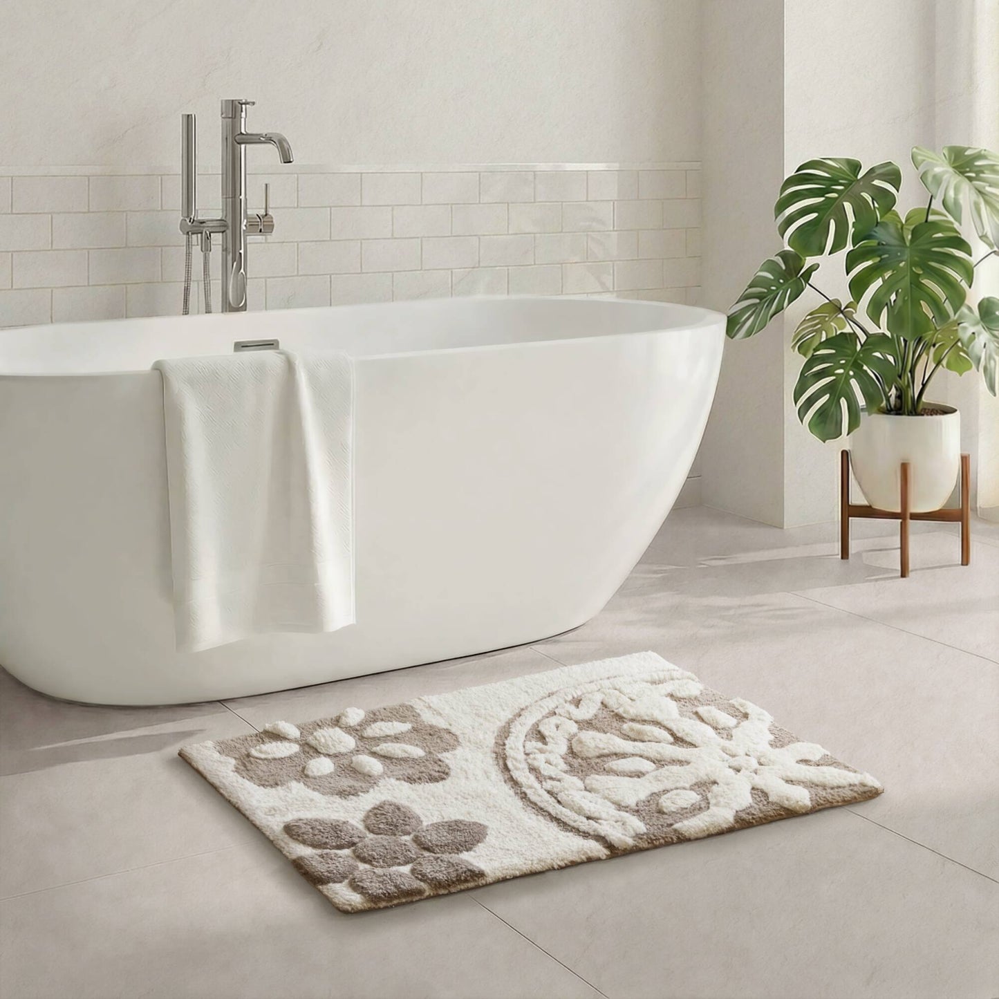 Casablanca Medallion Cotton Tufted Bath Rug