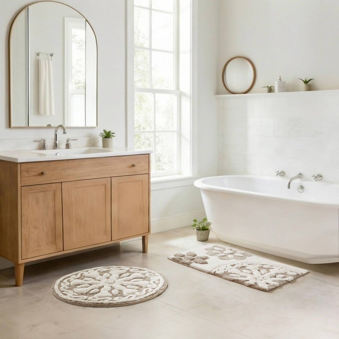 Casablanca Medallion Cotton Tufted Bath Rug