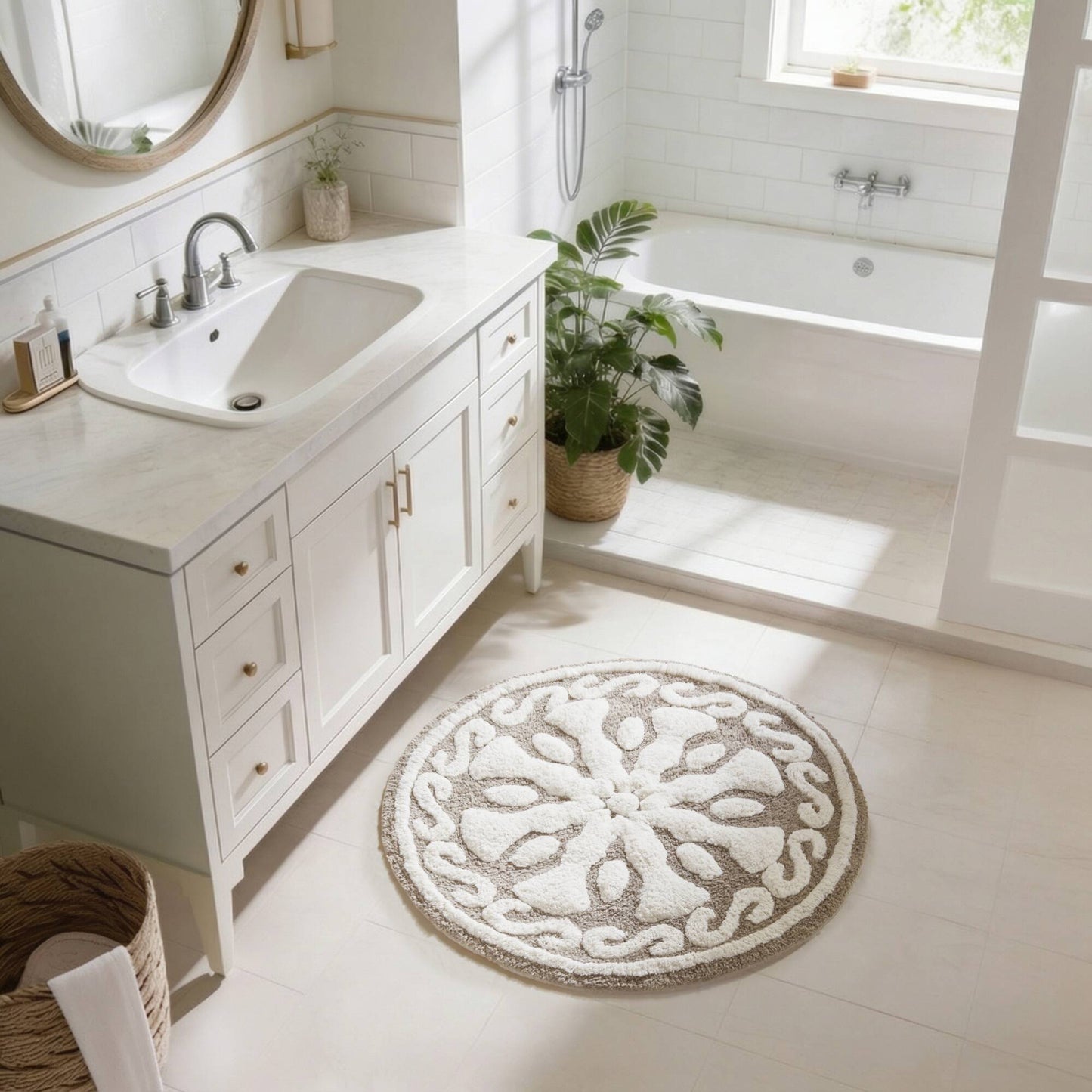 Casablanca Medallion Cotton Tufted Bath Rug