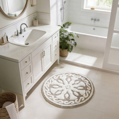 Casablanca Medallion Cotton Tufted Bath Rug
