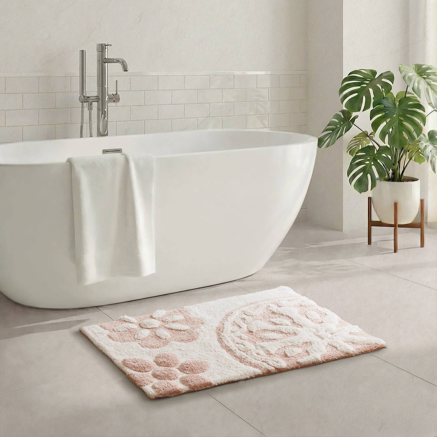 Casablanca Medallion Cotton Tufted Bath Rug