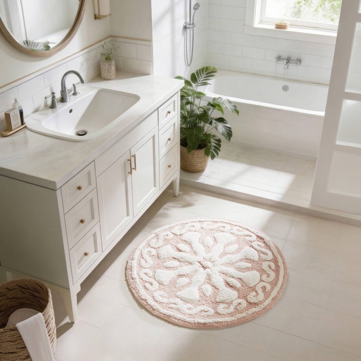 Casablanca Medallion Cotton Tufted Bath Rug