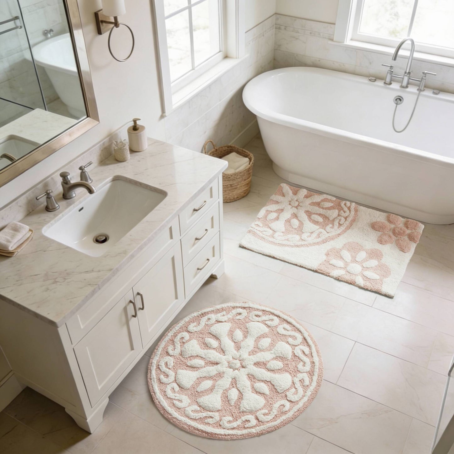 Casablanca Medallion Cotton Tufted Bath Rug