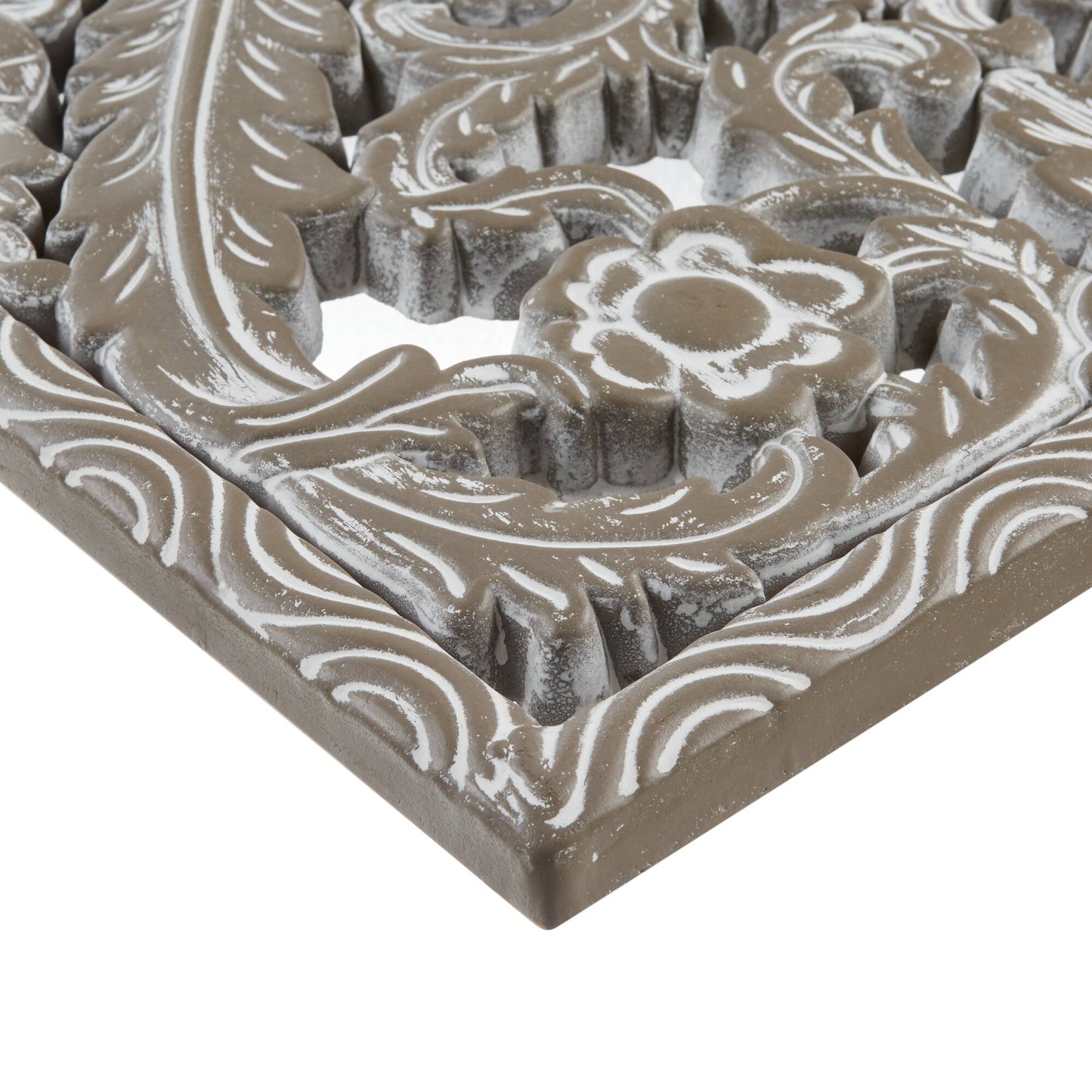 Botanical Panel Distressed Carved Wood 2-piece Wall Decor Set