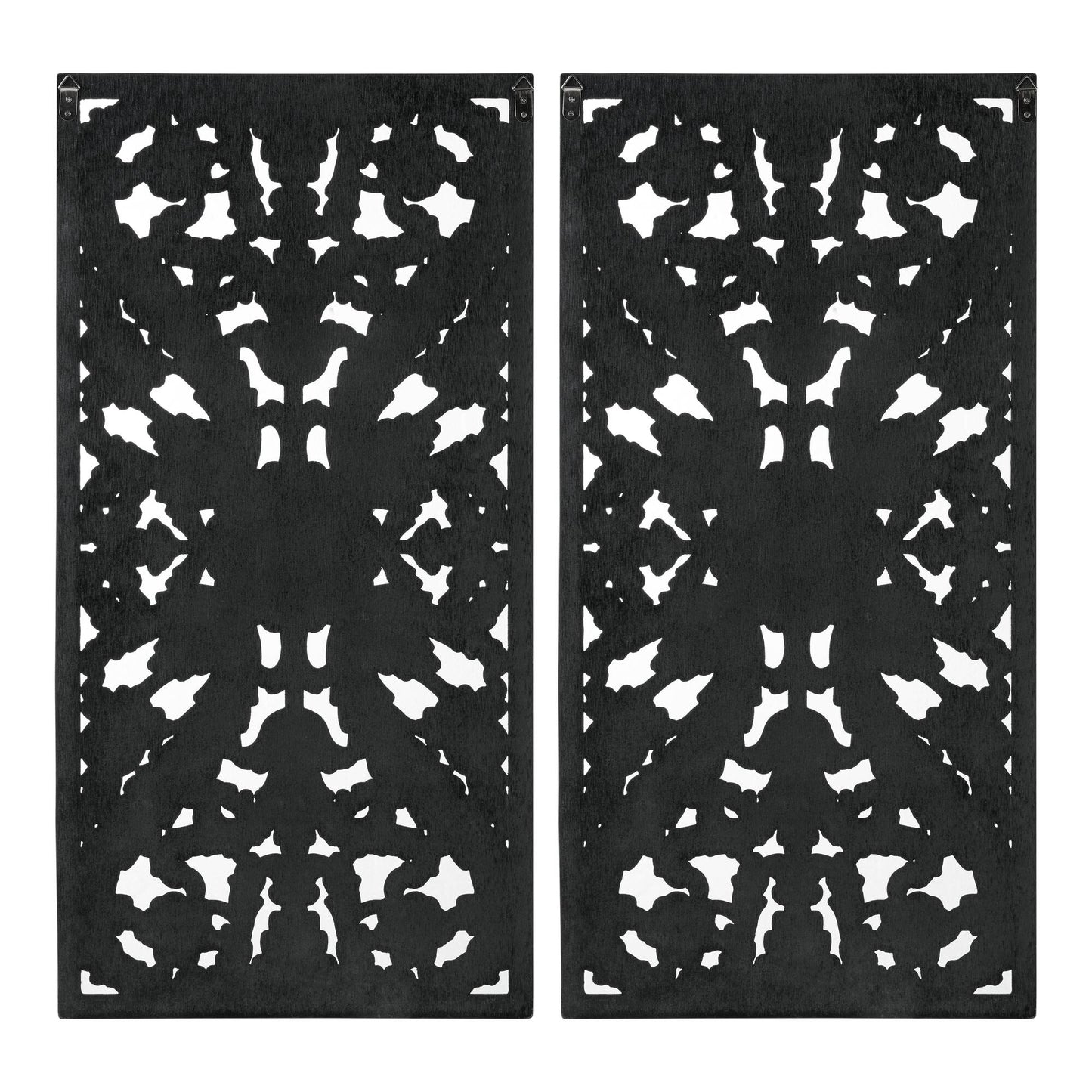 Botanical Panel Distressed Carved Wood 2-piece Wall Decor Set