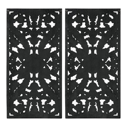 Botanical Panel Distressed Carved Wood 2-piece Wall Decor Set