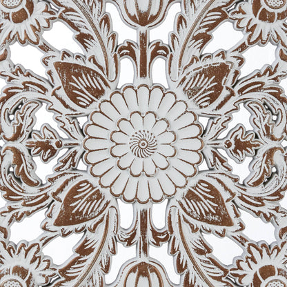 Botanical Panel Distressed Carved Wood 2-piece Wall Decor Set