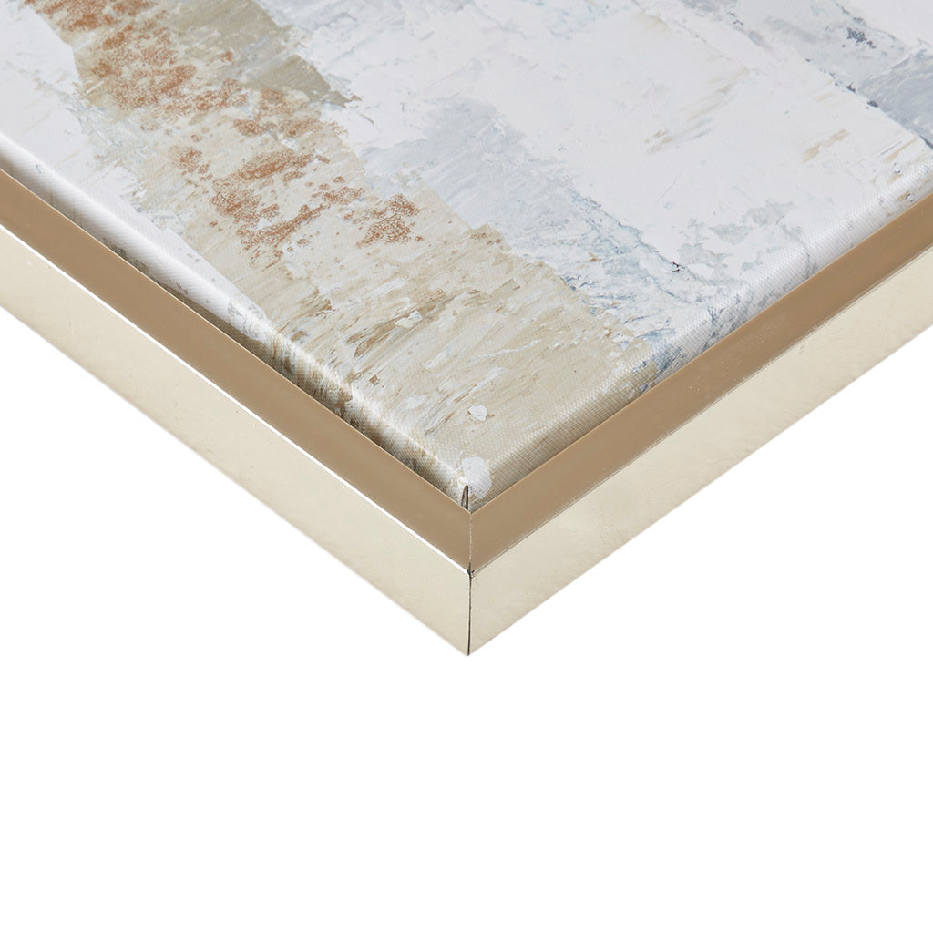 Strato Gold Foil and Hand Embellished Abstract Framed Canvas Wall Art