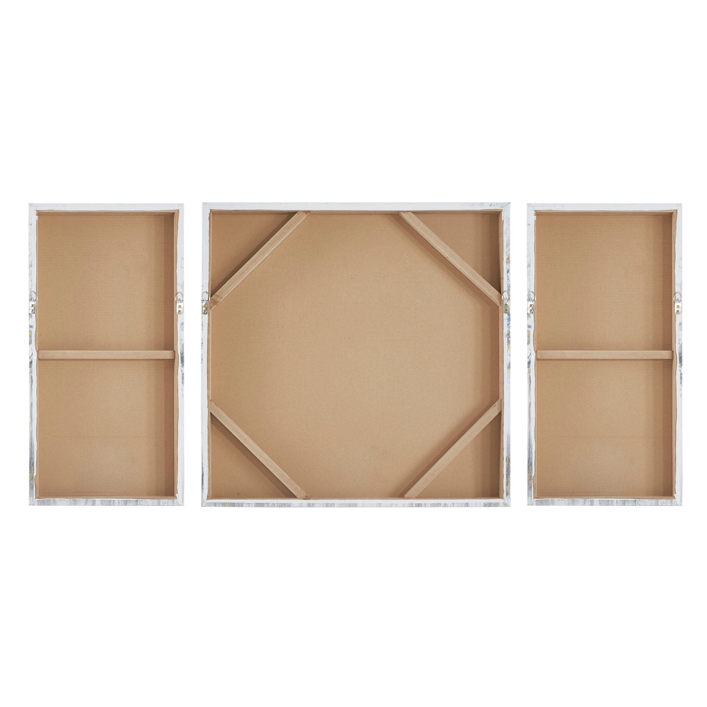 Blue Midst Forest Gold Foil Triptych 3-Piece Canvas Wall Art Set