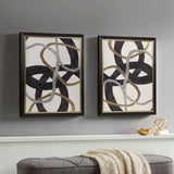 Moving Midas Gold Foil Abstract 2-piece Framed Canvas Wall Art Set