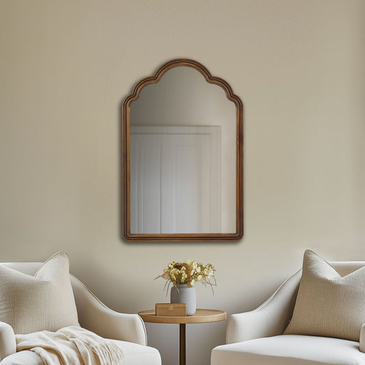 Marbella Scalloped Wood Wall Mirror