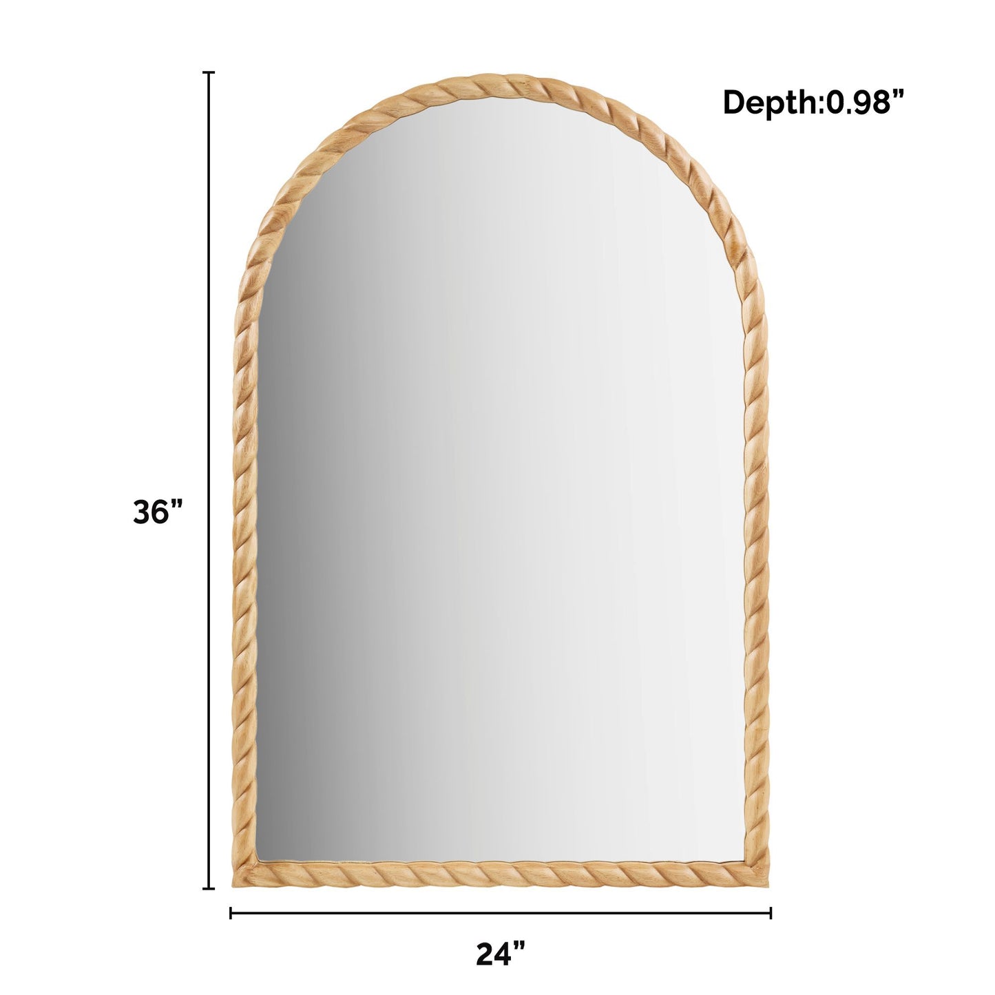 Montra Arched Braided Wood Wall Mirror