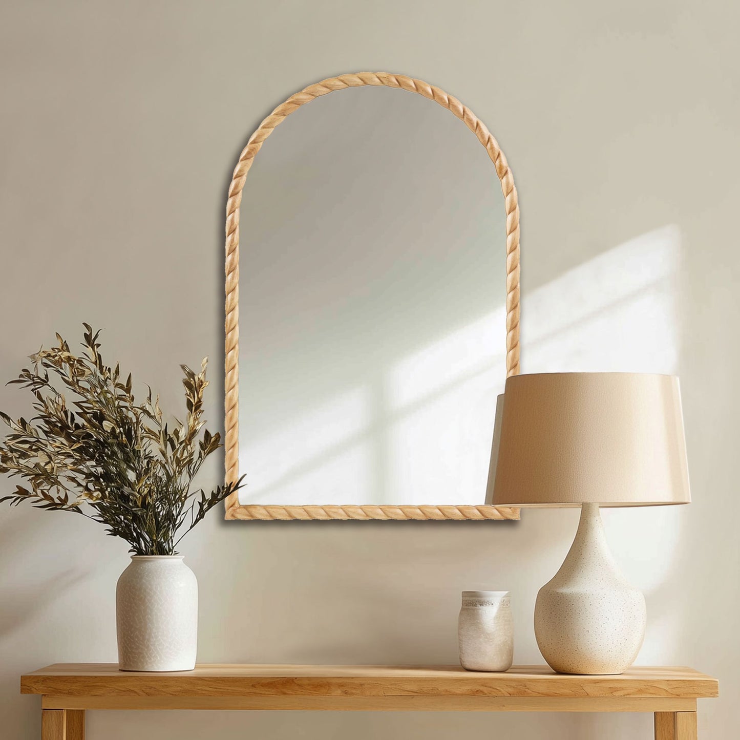 Montra Arched Braided Wood Wall Mirror