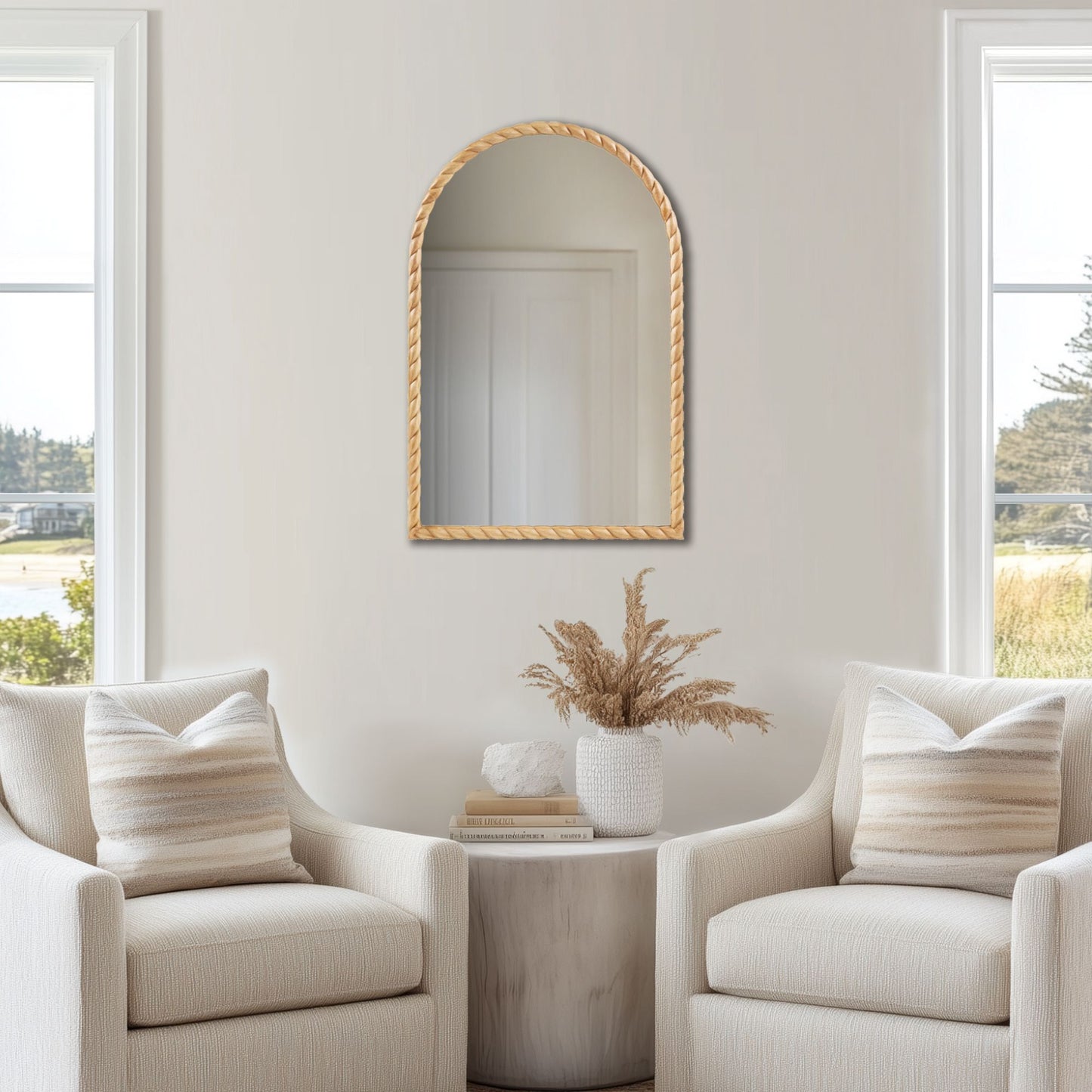 Montra Arched Braided Wood Wall Mirror