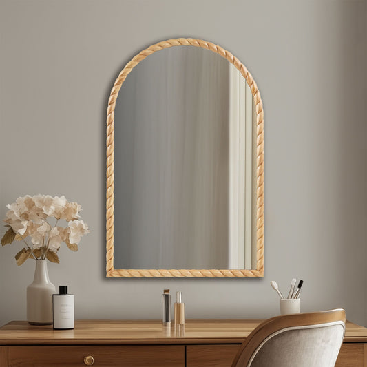 Montra Arched Braided Wood Wall Mirror