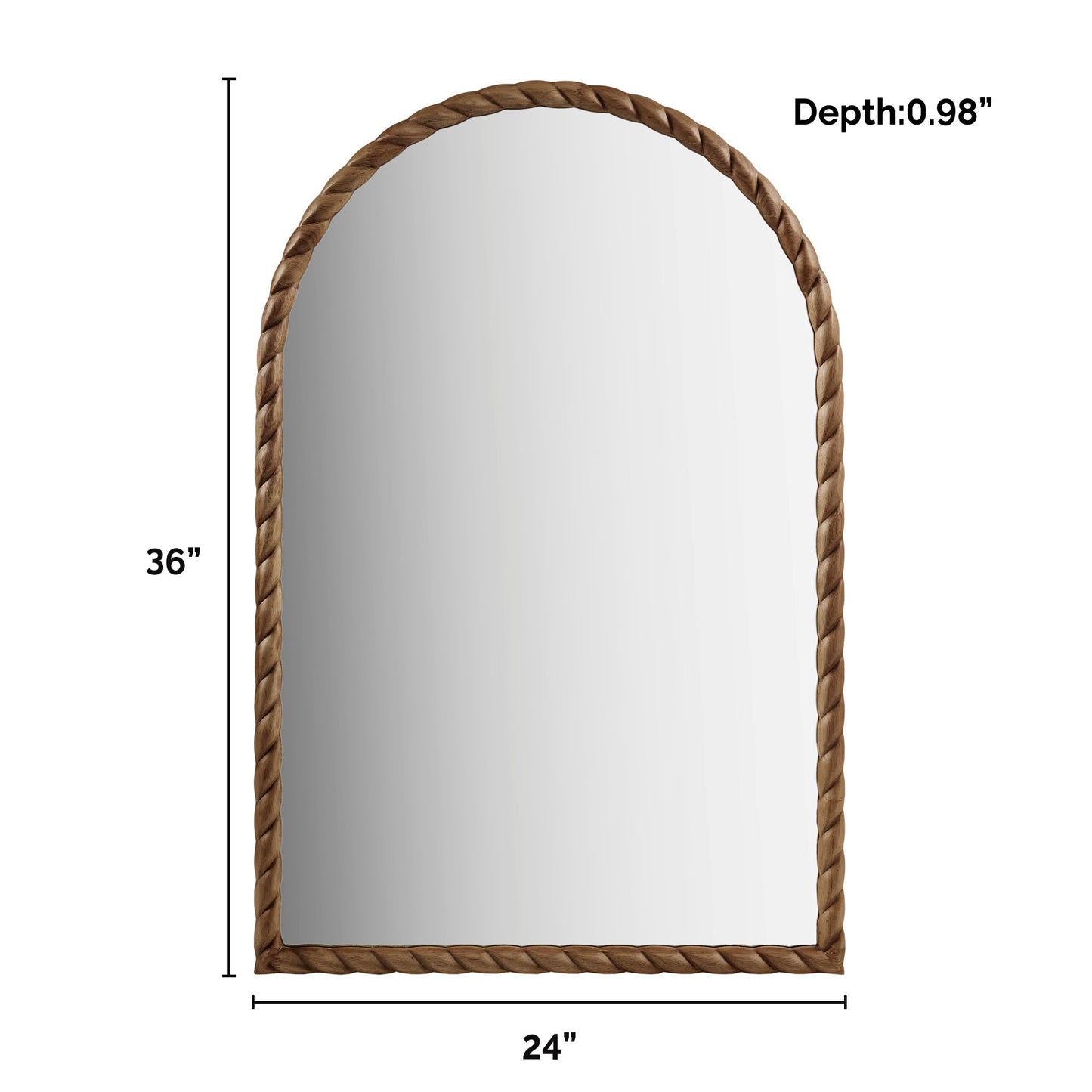 Montra Arched Braided Wood Wall Mirror