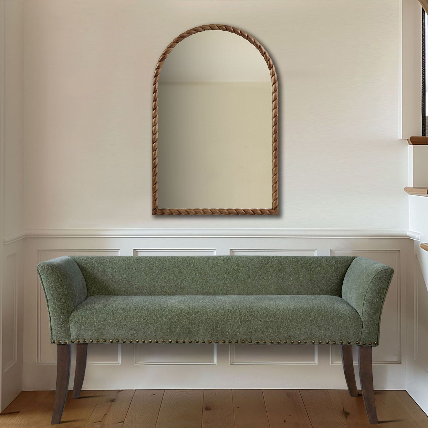 Montra Arched Braided Wood Wall Mirror