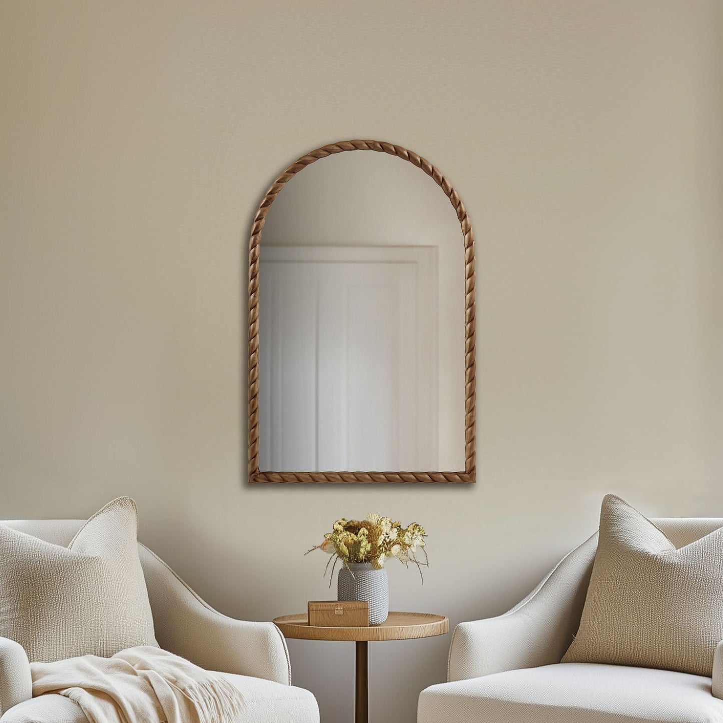 Montra Arched Braided Wood Wall Mirror