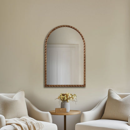 Montra Arched Braided Wood Wall Mirror