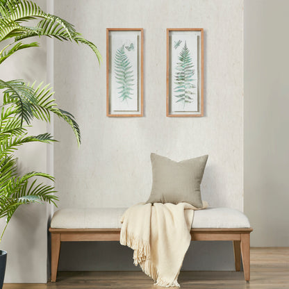 Linden Fern 2-Piece Framed Glass Wall Art Set