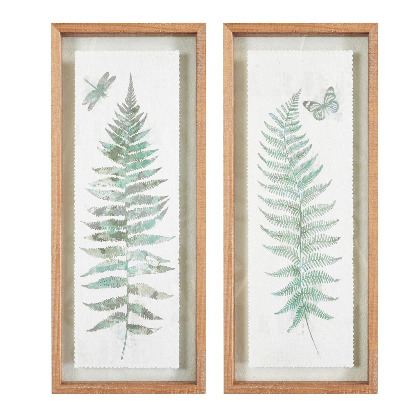 Linden Fern 2-Piece Framed Glass Wall Art Set