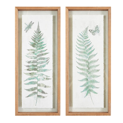 Linden Fern 2-Piece Framed Glass Wall Art Set