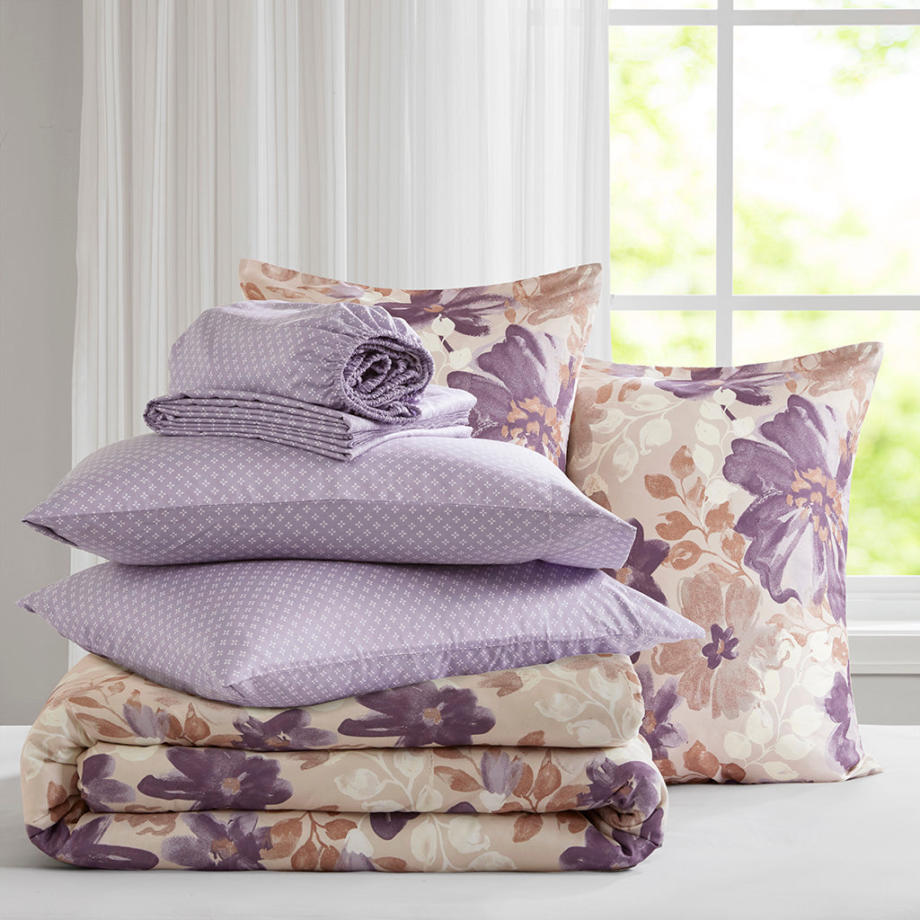 Luna Floral Comforter Set with Bed Sheets