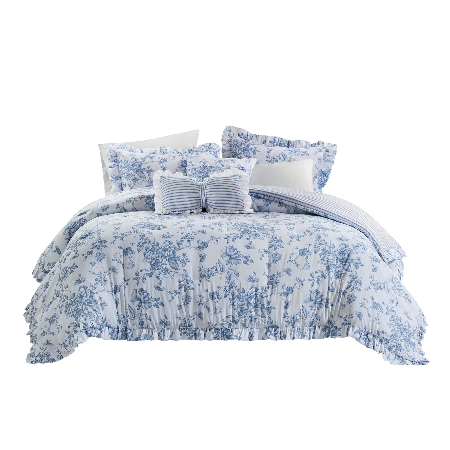Adele 4 Pieces Comforter Set with Decorative Pillows