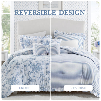 Adele 4 Pieces Comforter Set with Decorative Pillows