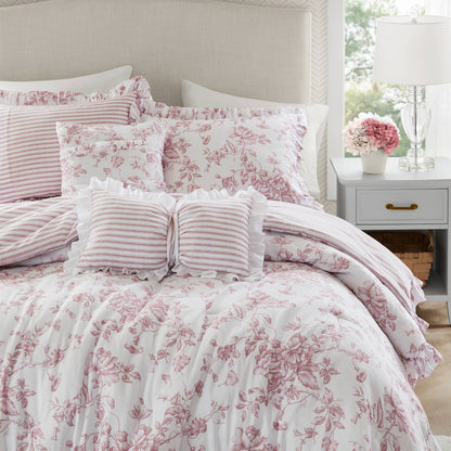 Adele 4 Pieces Comforter Set with Decorative Pillows