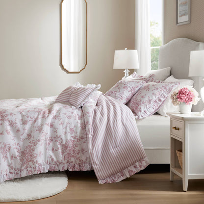 Adele 4 Pieces Comforter Set with Decorative Pillows