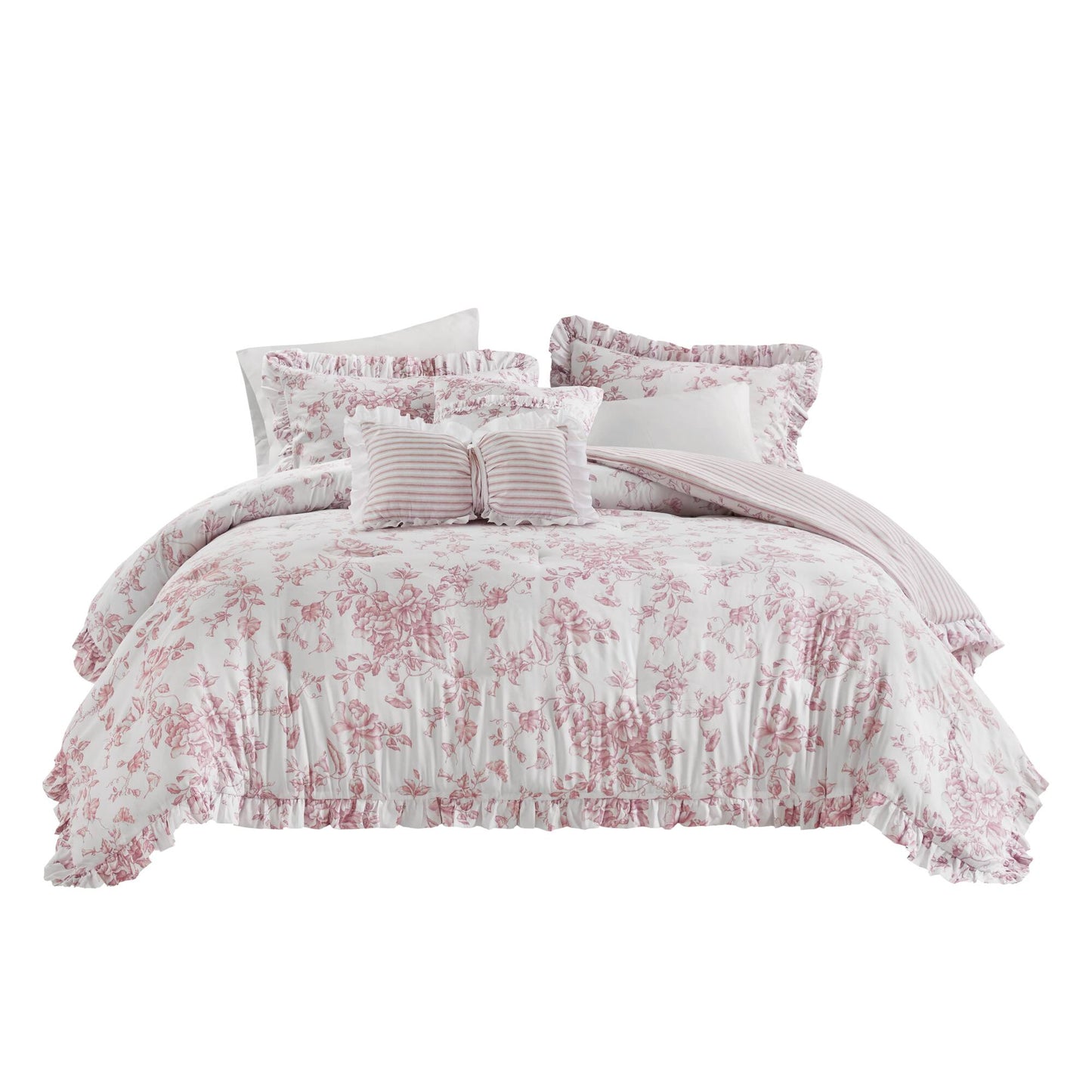 Adele 4 Pieces Comforter Set with Decorative Pillows