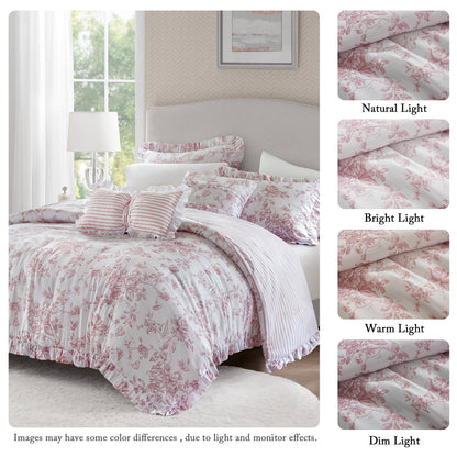 Adele 4 Pieces Comforter Set with Decorative Pillows