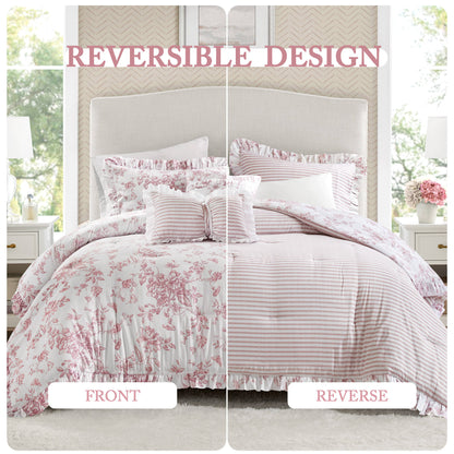 Adele 4 Pieces Comforter Set with Decorative Pillows
