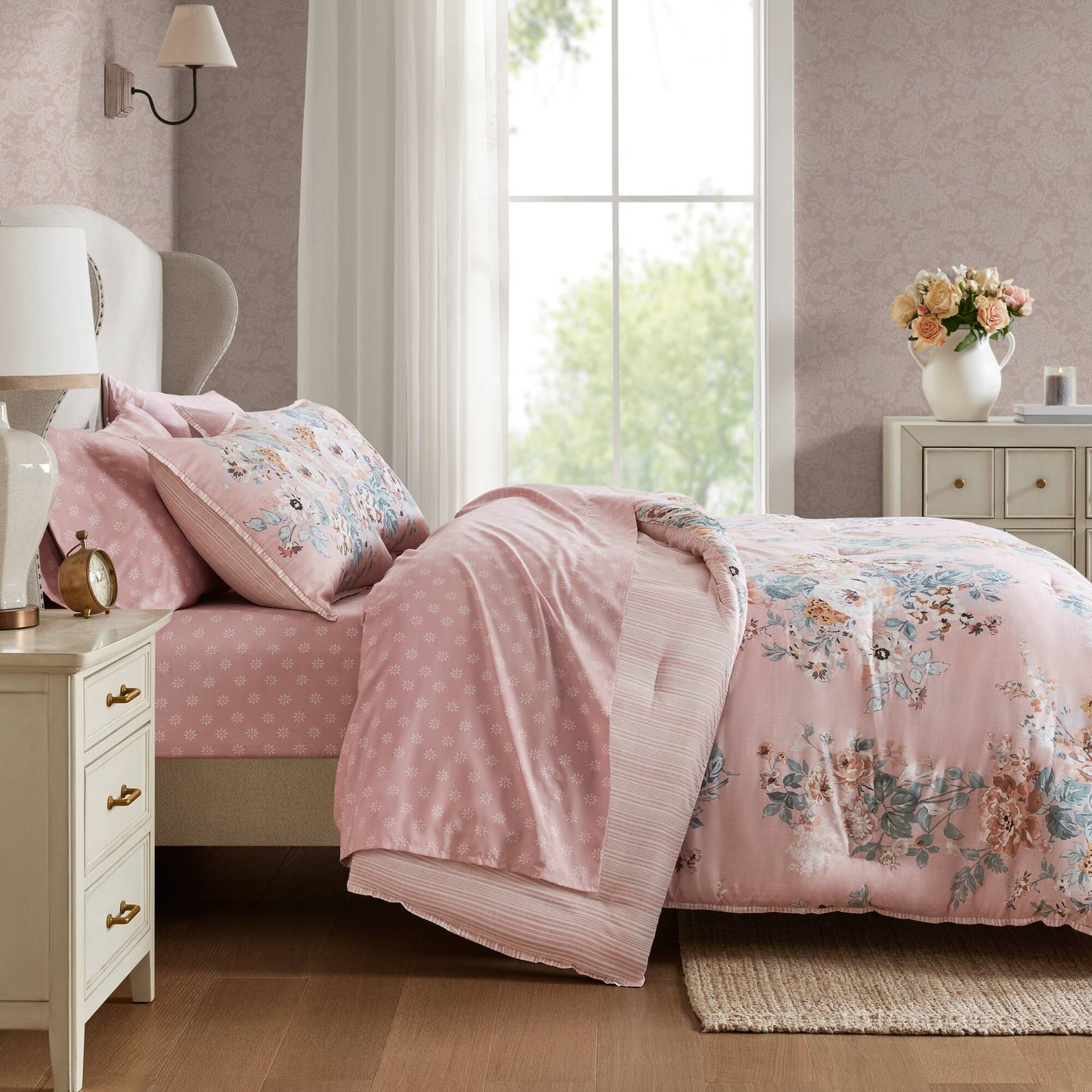 Heather 7 Piece Vintage-inspired Collection floral print