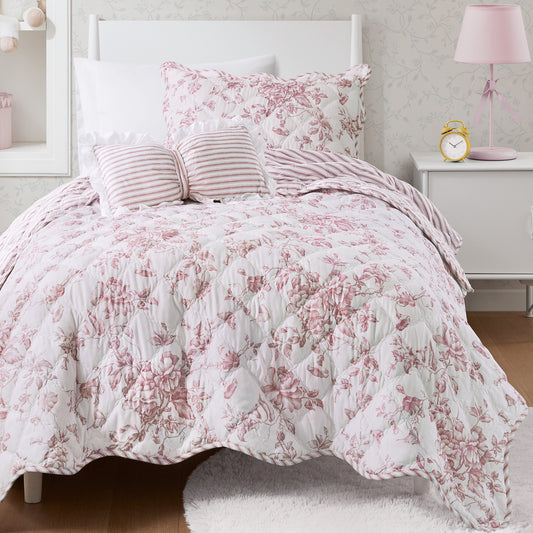 Adele 3 Pieces  Quilt Set with Decorative Pillow