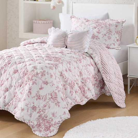Adele 3-Piece Quilt Set with Decorative Pillow
