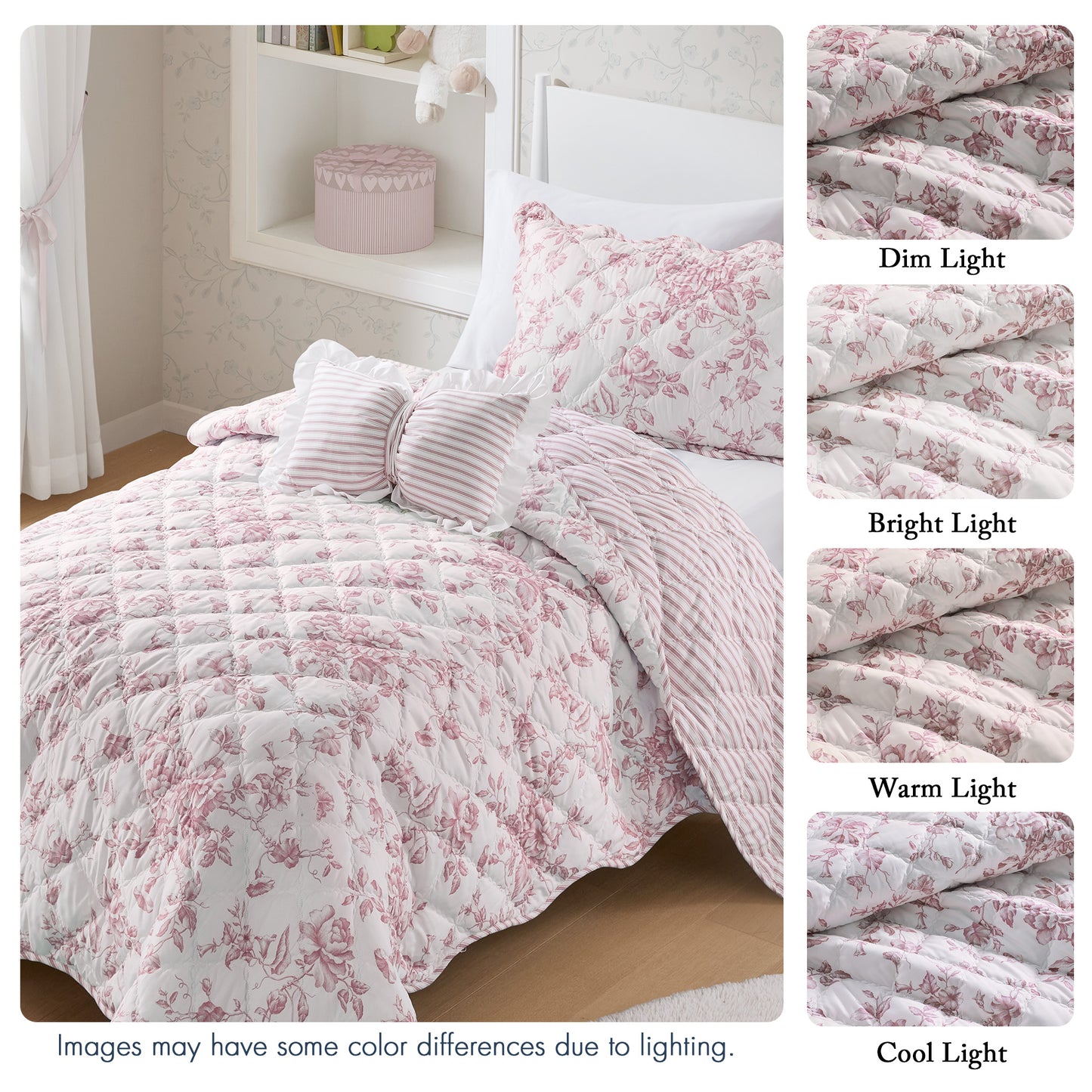 Adele 3 Pieces  Quilt Set with Decorative Pillow