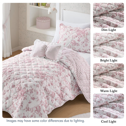 Adele 3 Pieces  Quilt Set with Decorative Pillow