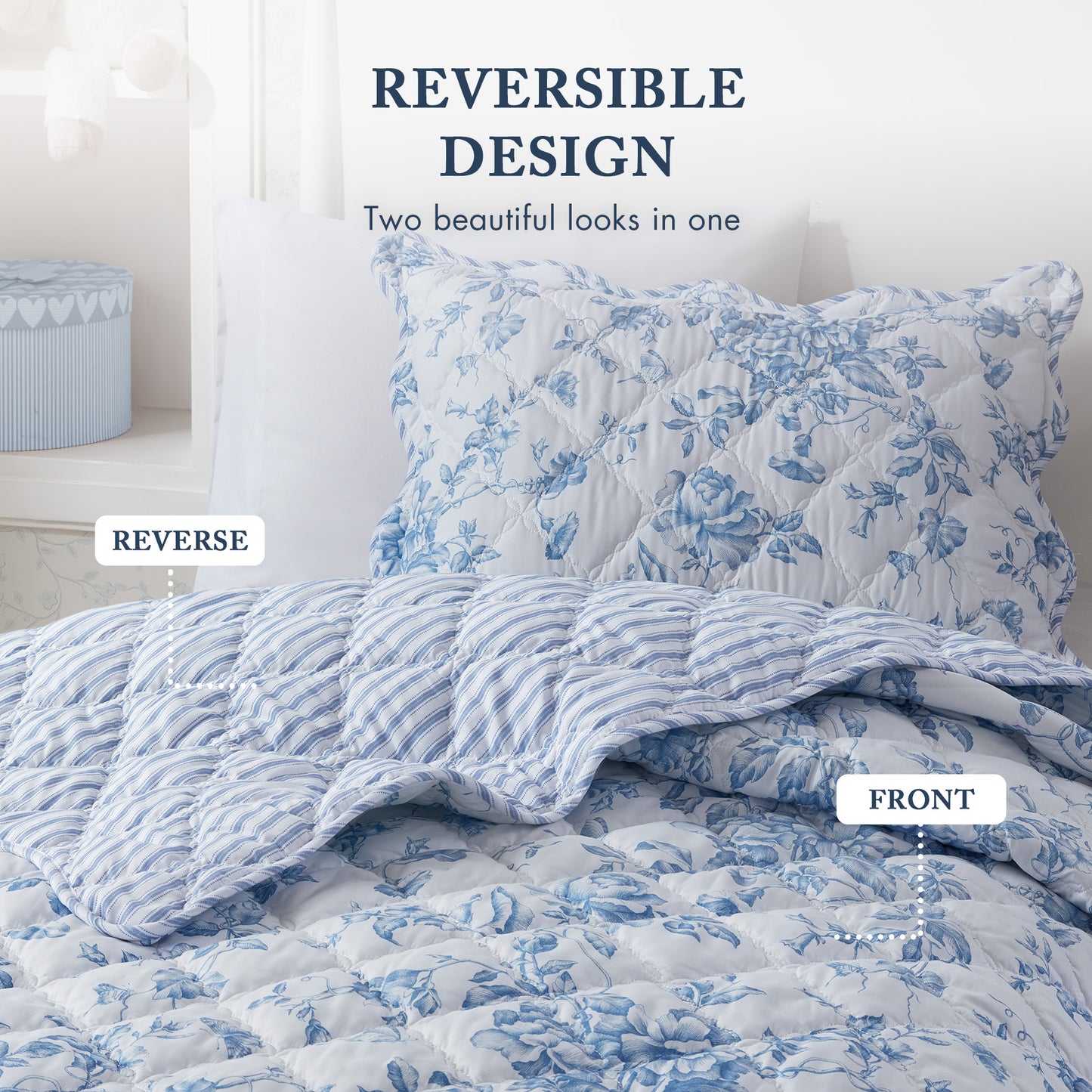 Adele 3 Pieces  Quilt Set with Decorative Pillow