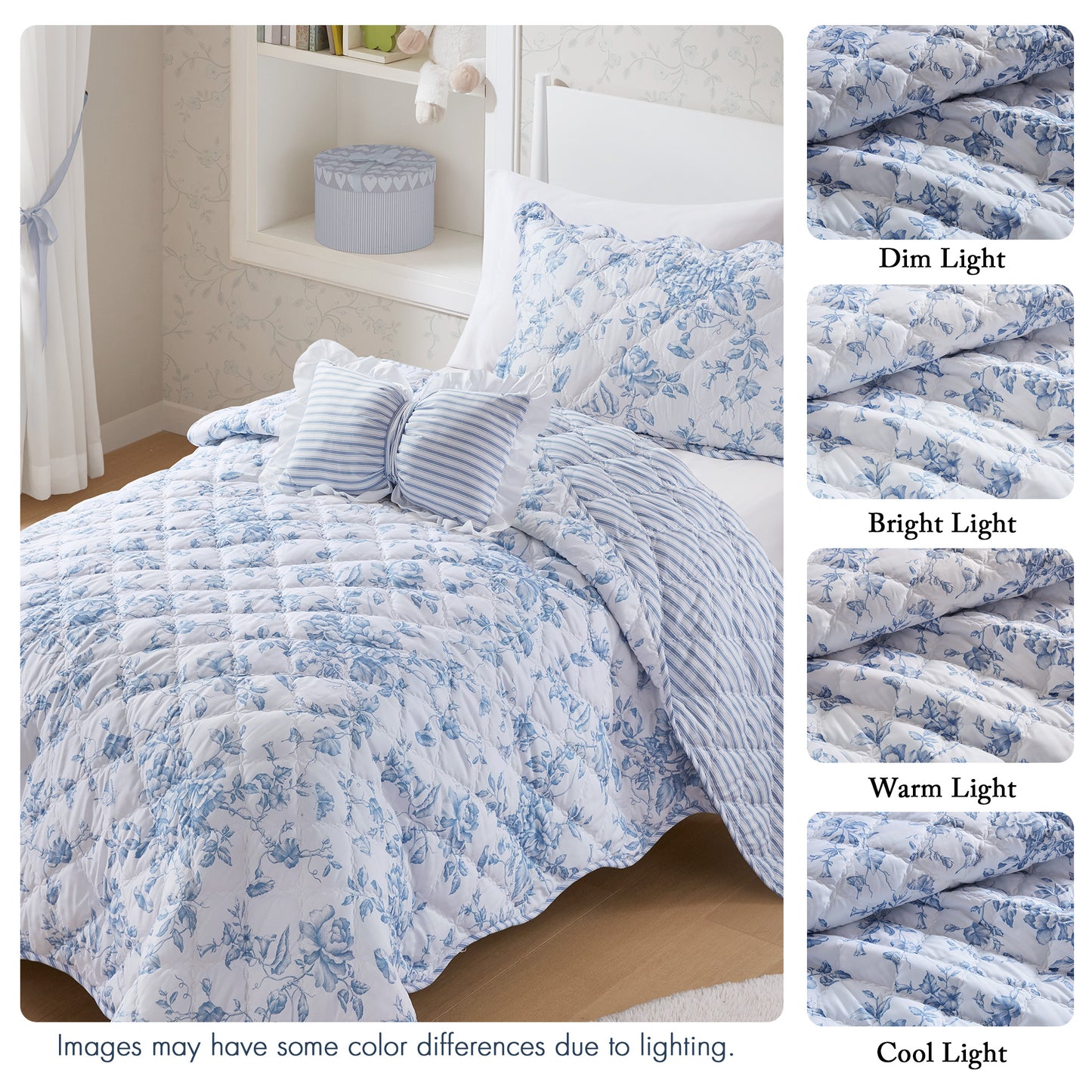 Adele 3 Pieces  Quilt Set with Decorative Pillow