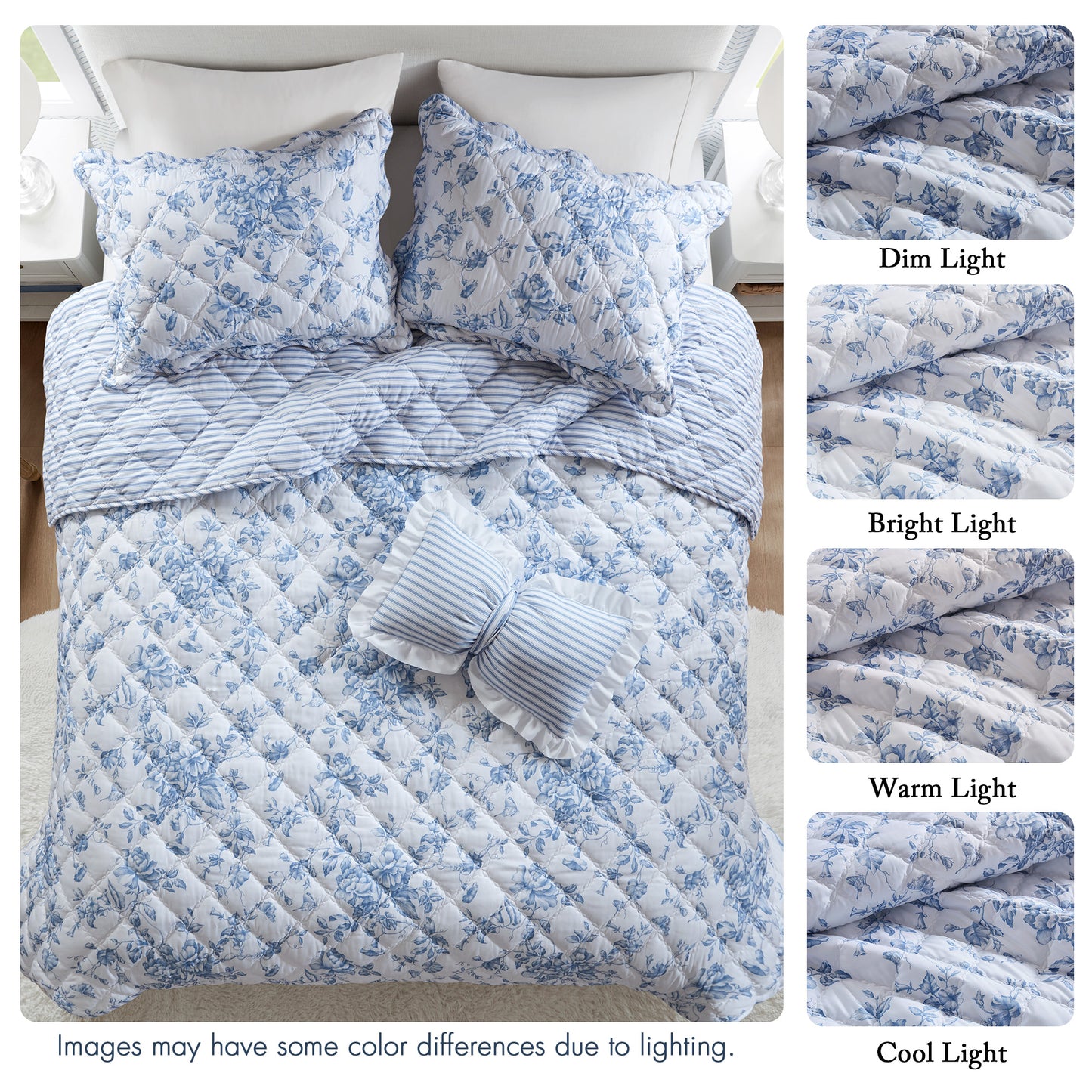 Adele 3 Pieces  Quilt Set with Decorative Pillow
