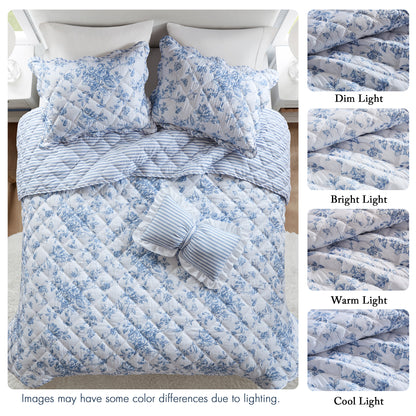 Adele 3 Pieces  Quilt Set with Decorative Pillow