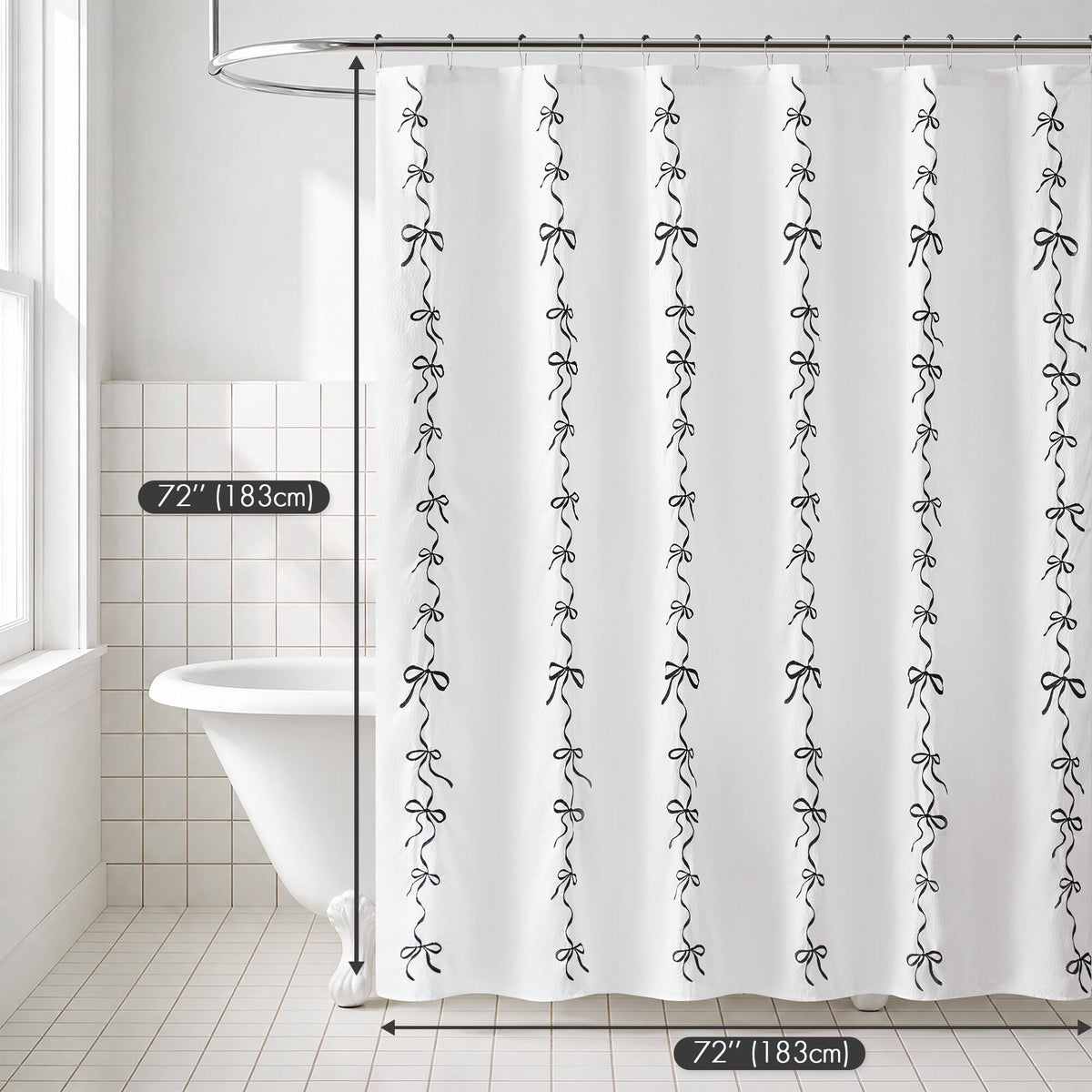 Addison Bowed Shower Curtain Set
